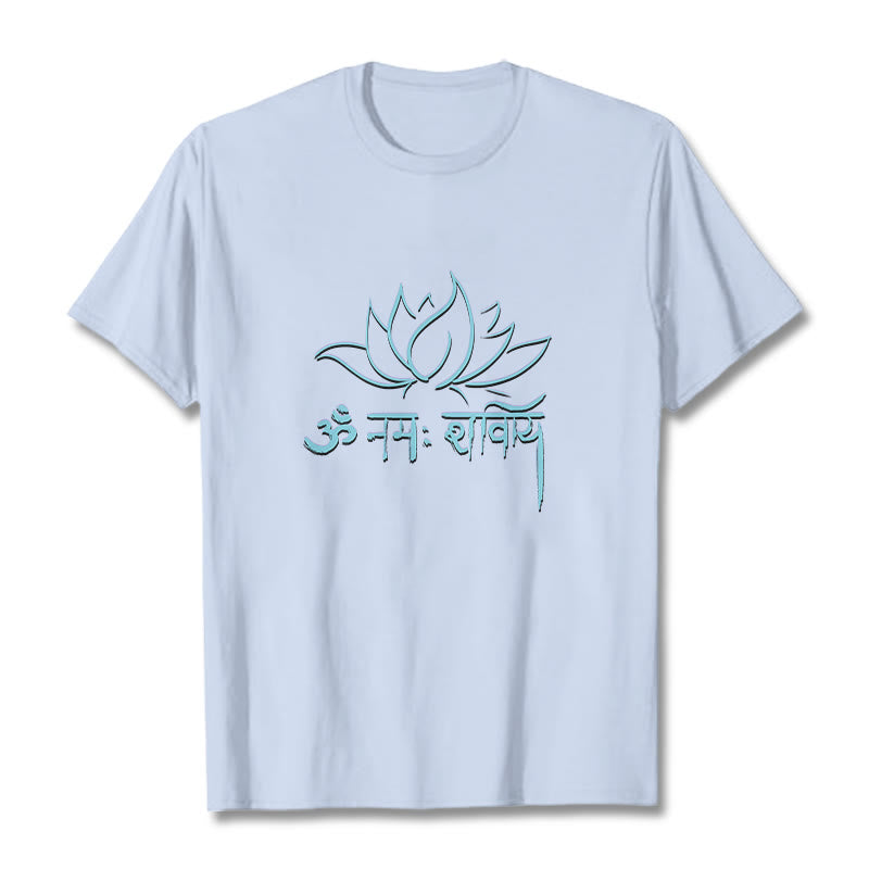 Buddha Stonesロータス サンスクリット ナマ シヴァヤ Tシャツ Tシャツ - ライトシアン - 2XL - image 18
