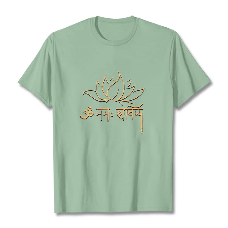 Buddha Stonesロータス サンスクリット ナマ シヴァヤ Tシャツ Tシャツ - 淡い緑色 - 2XL - image 14