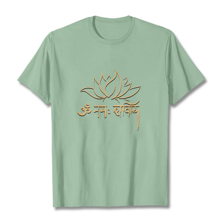 Buddha Stonesロータス サンスクリット ナマ シヴァヤ Tシャツ Tシャツ - 淡い緑色 - 2XL - image 14