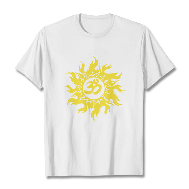 Buddha Stones OM マントラ サンスクリット ゴールド サン T シャツ T シャツ - 白 - 2XL - image 5