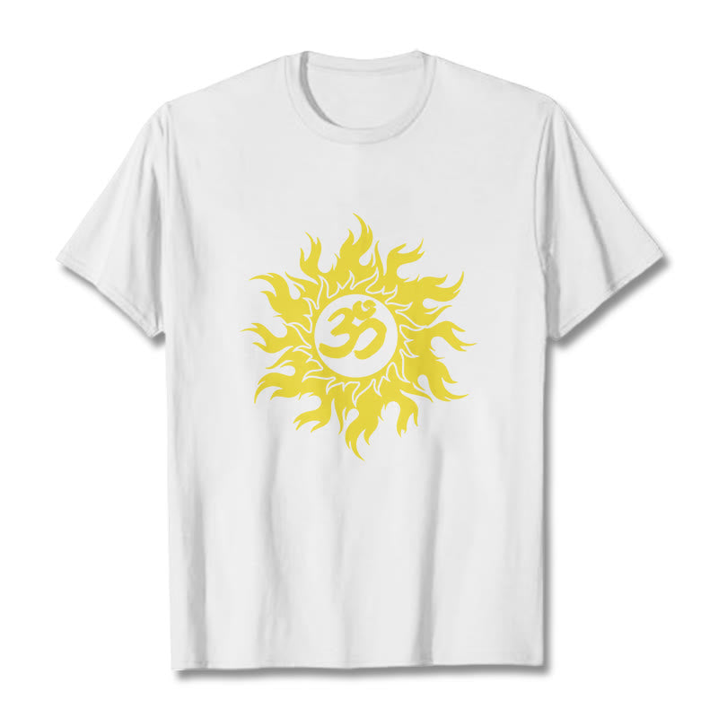 Buddha Stones OM マントラ サンスクリット ゴールド サン T シャツ T シャツ - 白 - 2XL - image 6