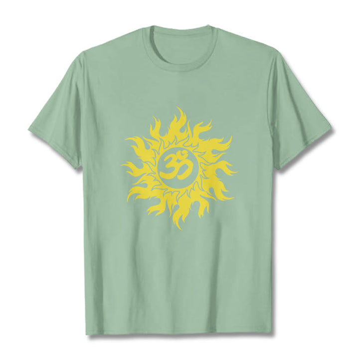 Buddha Stones OM マントラ サンスクリット ゴールド サン T シャツ T シャツ - ペールグリーン - 2XL - image 15