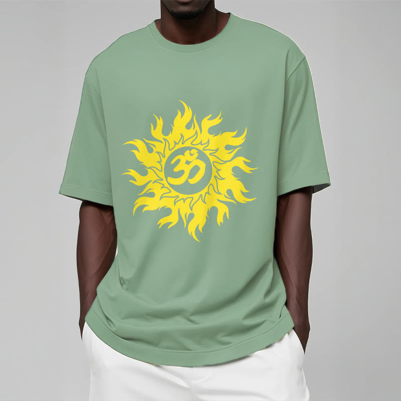 Buddha Stones OM マントラ サンスクリット ゴールド サン T シャツ T シャツ - image 16