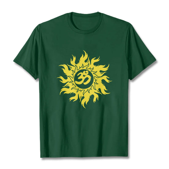 Buddha Stones OM マントラ サンスクリット ゴールド サン T シャツ T シャツ - フォレストグリーン - 2XL - image 10