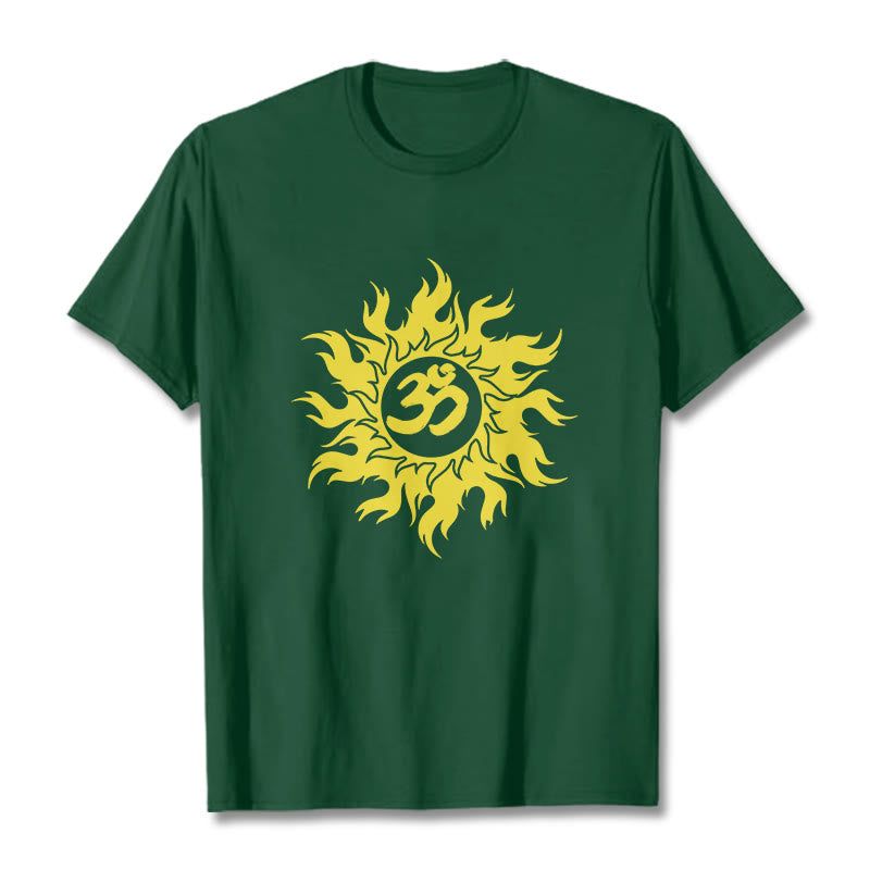Buddha Stones OM マントラ サンスクリット ゴールド サン T シャツ T シャツ - フォレストグリーン - 2XL - image 11