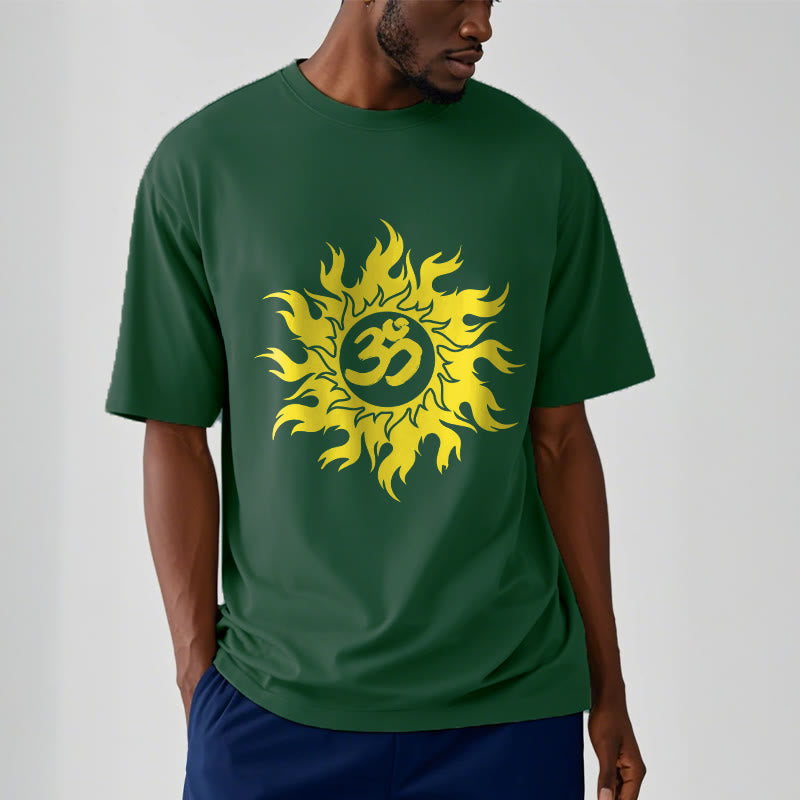 Buddha Stones OM マントラ サンスクリット ゴールド サン T シャツ T シャツ - image 12
