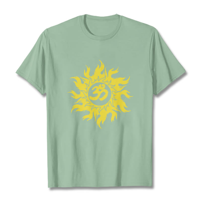 Buddha Stones OM マントラ サンスクリット ゴールド サン T シャツ T シャツ - 淡い緑色 - 2XL - image 14