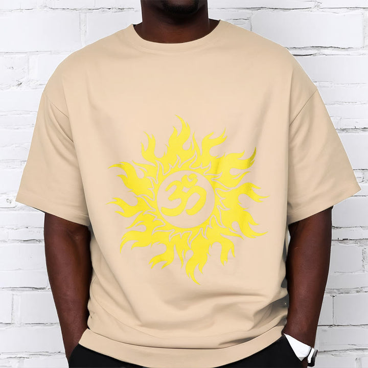 Buddha Stones OM マントラ サンスクリット ゴールド サン T シャツ T シャツ - image 9