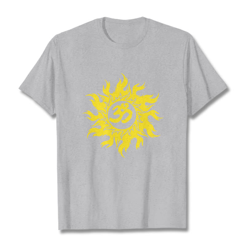 Buddha Stones OM マントラ サンスクリット ゴールド サン T シャツ T シャツ - ライトグレー - 2XL - image 20