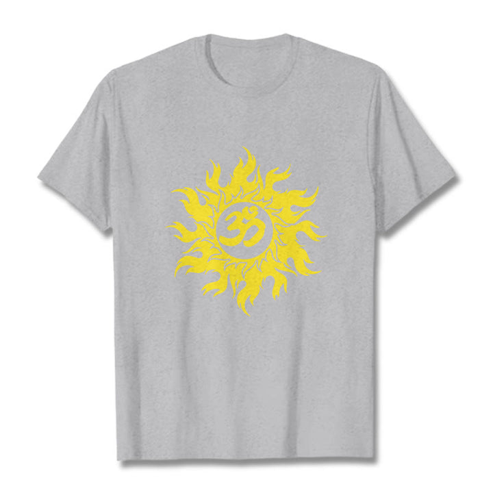 Buddha Stones OM マントラ サンスクリット ゴールド サン T シャツ T シャツ - ライトグレー - 2XL - image 19
