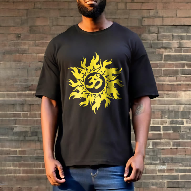 Buddha Stones OM マントラ サンスクリット ゴールド サン T シャツ T シャツ - image 3