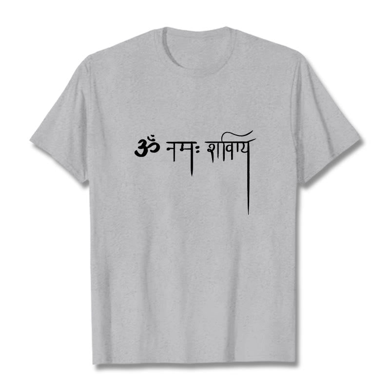 Buddha Stonesサンスクリット ナマ シヴァヤ Tシャツ Tシャツ - ライトグレー - 2XL - image 19