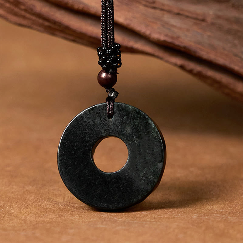 Buddha Stones南陽黒緑翡翠貔貅平和のお守りチャーム保護ネックレスペンダント - image 4