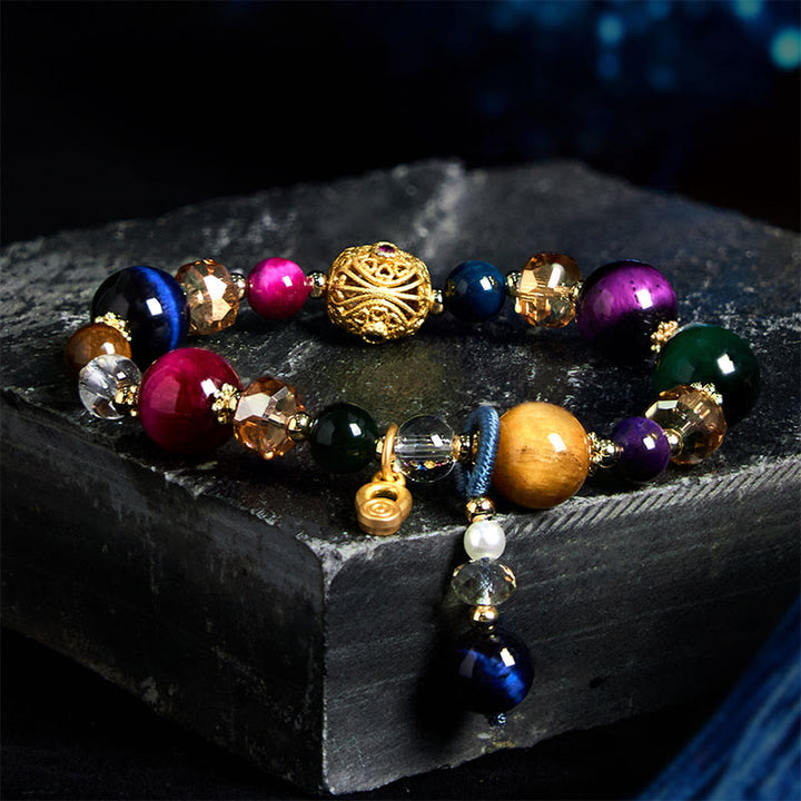 Buddha Stones天然色タイガーアイストーン ウェイトバランスブレスレット