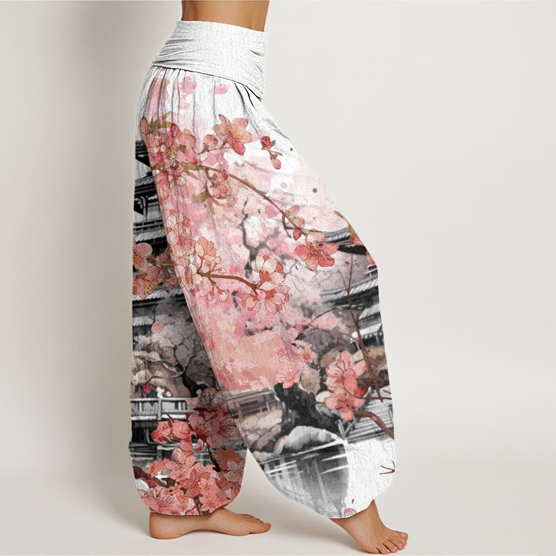 Buddha Stonesパビリオン 桜柄 レディース 伸縮性ウエスト ハーレムパンツ - image 7