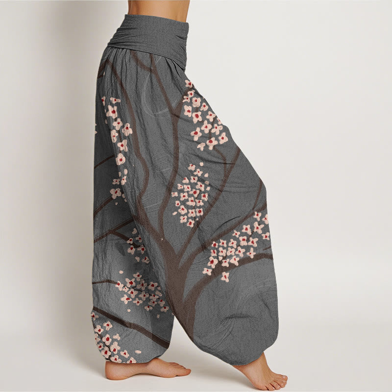 Buddha Stonesカジュアル梅の花の枝柄レディース伸縮性ウエストハーレムパンツ - image 10