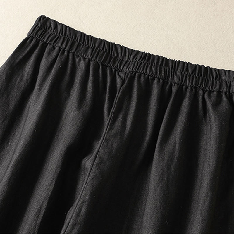 Buddha Stonesカジュアル 無地 レース サイドデザイン 7-8丈 コットンリネン レディース ハーレムパンツ ポケット付き - image 28