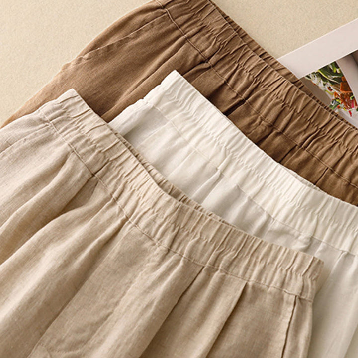 Buddha Stonesカジュアル 無地 フロッグボタンデザイン 7-8丈 コットンリネン レディース ハーレムパンツ ポケット付き - image 20