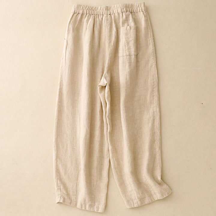 Buddha Stonesカジュアル 無地 フロッグボタンデザイン 7-8丈 コットンリネン レディース ハーレムパンツ ポケット付き - image 8