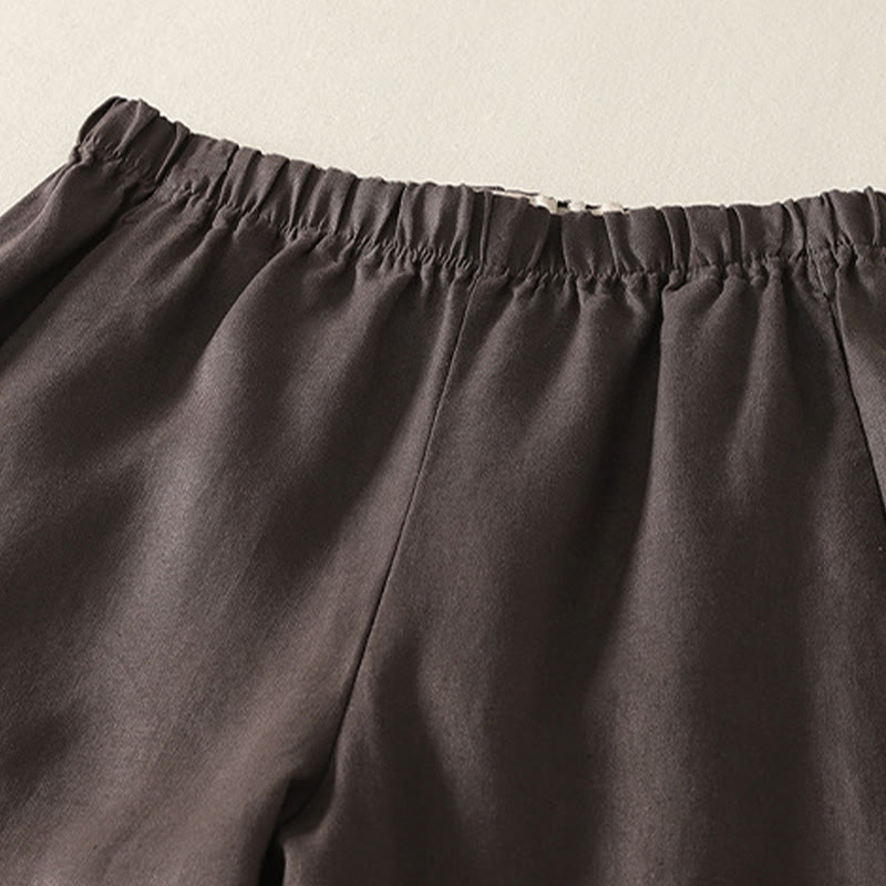 Buddha Stonesデイリー 無地 シンプルデザイン コットンリネン レディース パンツ ポケット付き - image 12