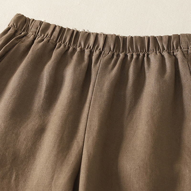 Buddha Stonesデイリー 無地 シンプルデザイン コットンリネン レディース パンツ ポケット付き - image 8