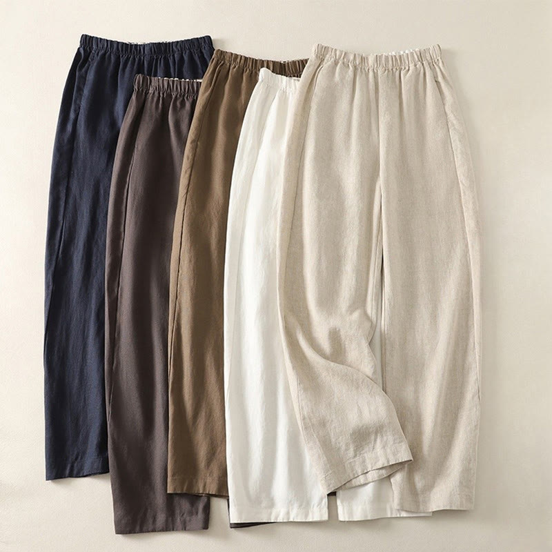 Buddha Stonesデイリー 無地 シンプルデザイン コットンリネン レディース パンツ ポケット付き - image 20