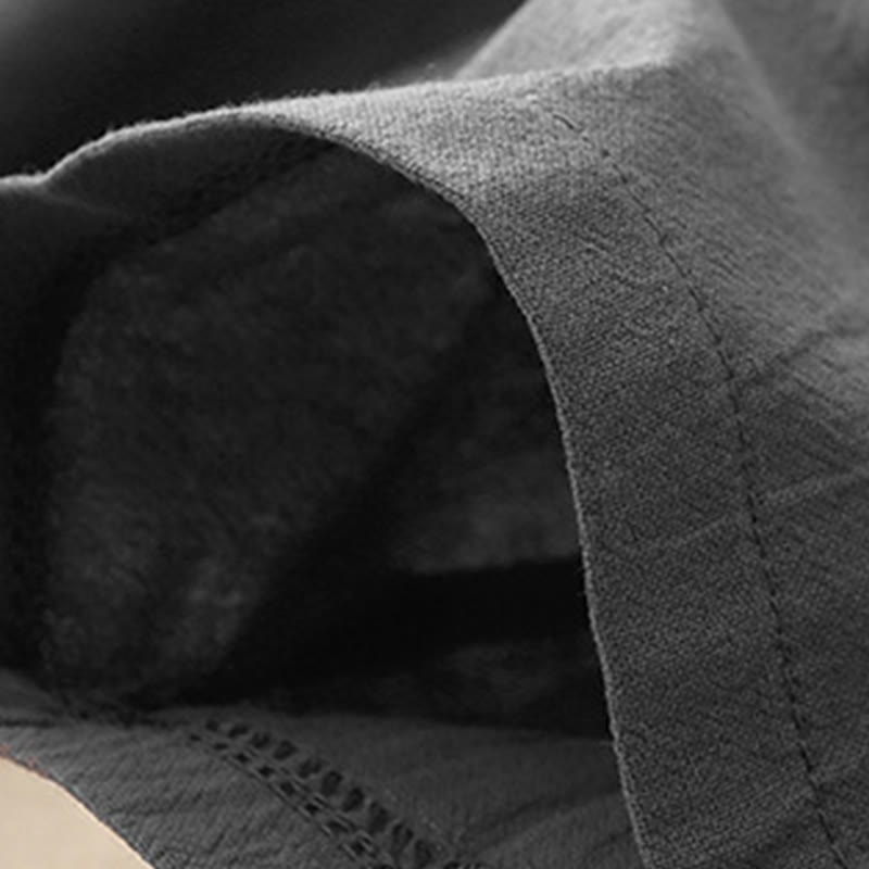 Buddha Stonesデイリー 無地 伸縮性ウエストバンド コットンリネン レディース パンツ ポケット付き - image 5