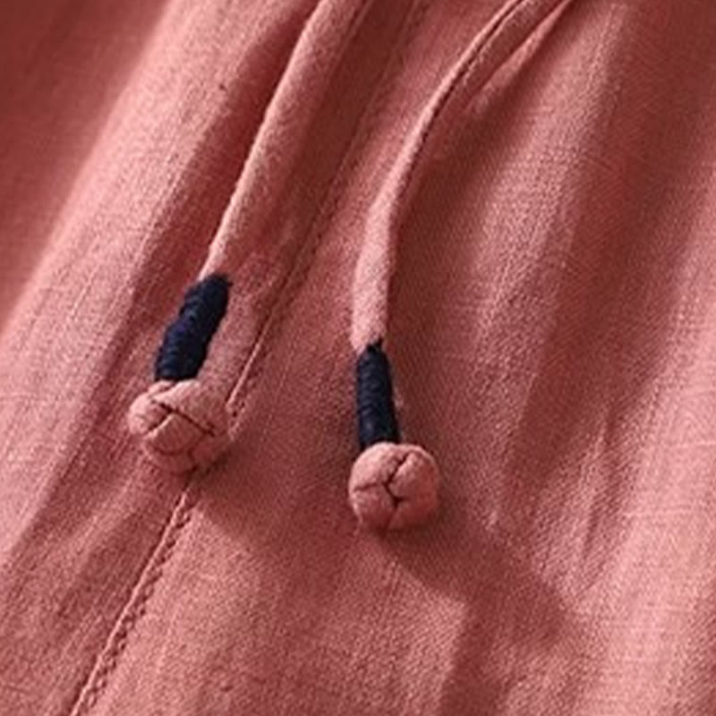 Buddha Stones万能コントラストカラーデザイン ドローストリング 7-8丈 レディース ハーレムパンツ ポケット付き - image 4