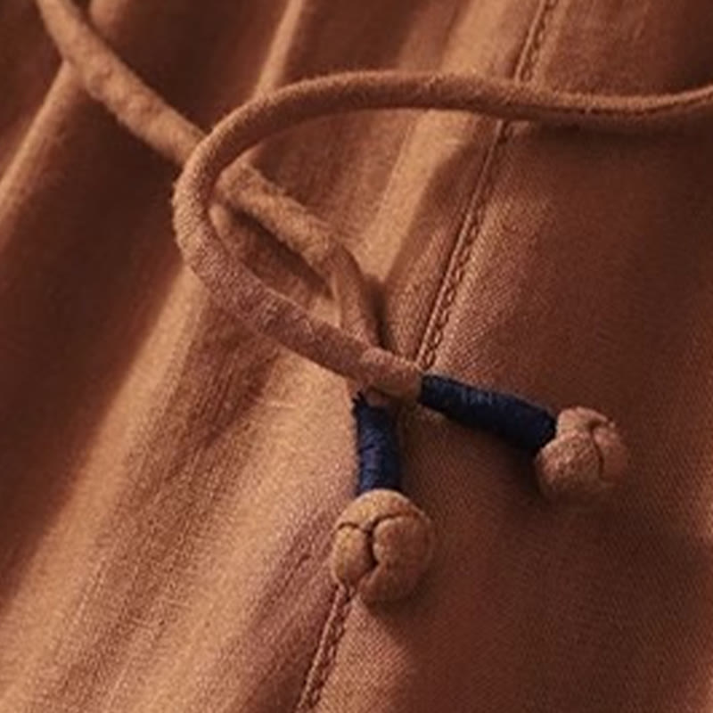 Buddha Stones万能コントラストカラーデザイン ドローストリング 7-8丈 レディース ハーレムパンツ ポケット付き - image 21