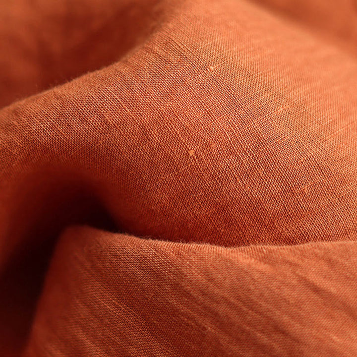 Buddha Stonesカジュアル 無地 シワデザイン ドローストリング 9丈 コットンリネン レディース ワイドレッグパンツ ポケット付き - image 9