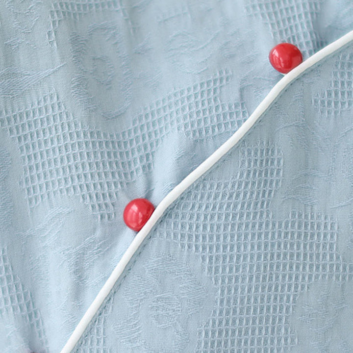 Buddha Stonesの純色半袖ジャカード中国チャイナドレス、ポケット付き - image 14