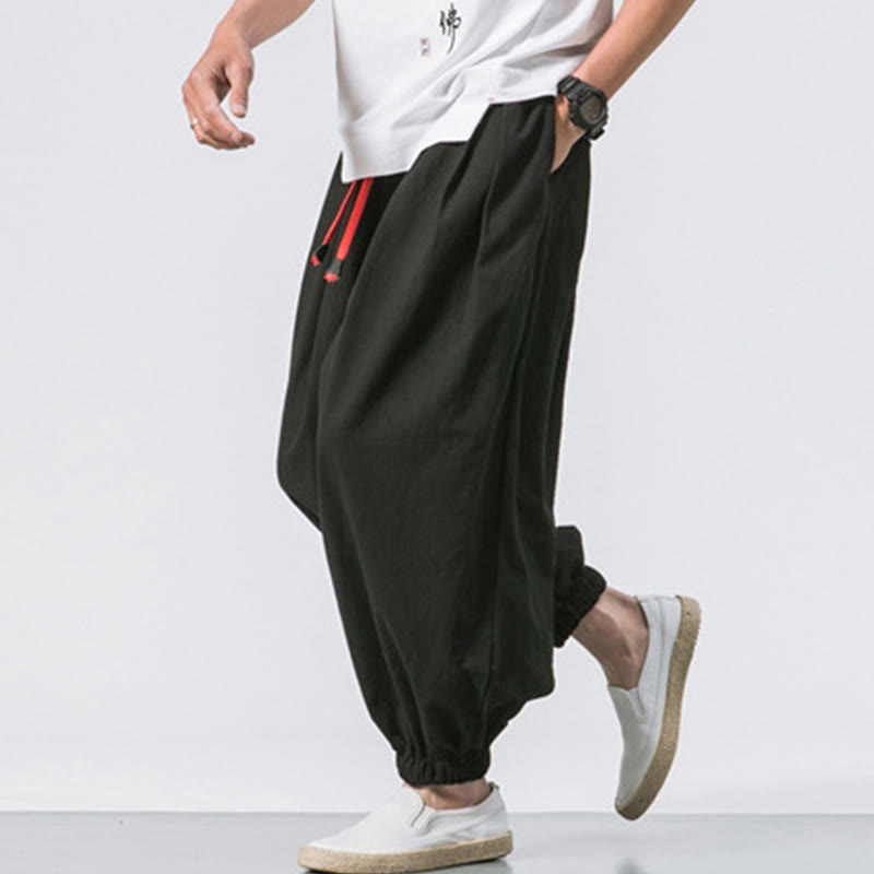 Buddha Stonesカジュアル スポーツ メンズ 無地 コットン ドローストリング パンツ ポケット付き - image 4