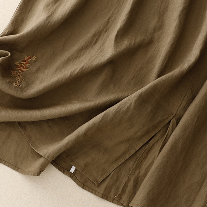 Buddha Stonesヴィンテージ 無地 刺繍 ドローストリング レディース スカート ポケット付き - image 4