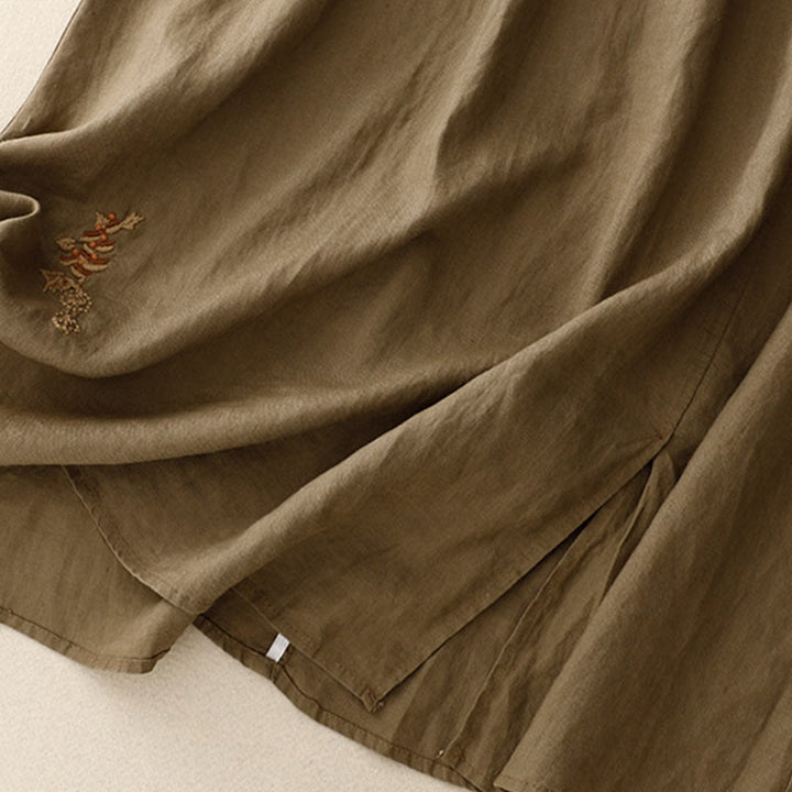 Buddha Stonesヴィンテージ 無地 刺繍 ドローストリング レディース スカート ポケット付き - image 4