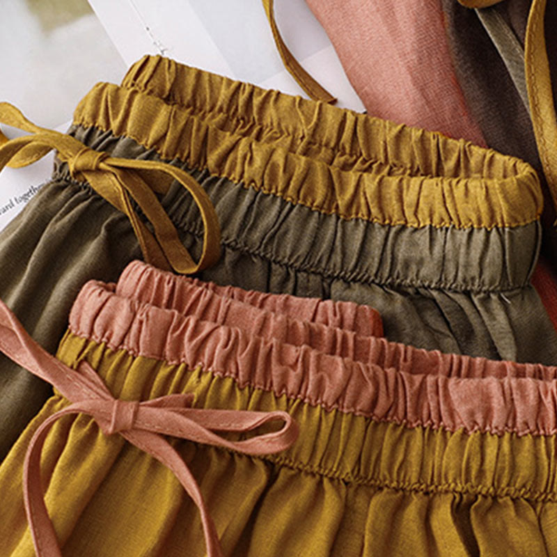 Buddha Stonesヴィンテージ 無地 刺繍 ドローストリング レディース スカート ポケット付き - image 29