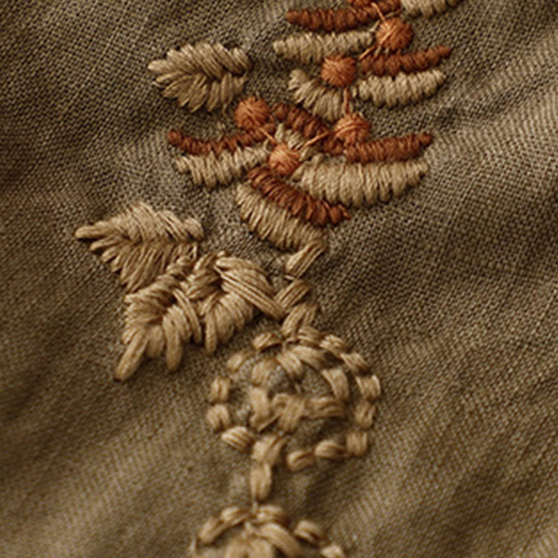 Buddha Stonesヴィンテージ 無地 刺繍 ドローストリング レディース スカート ポケット付き - image 2