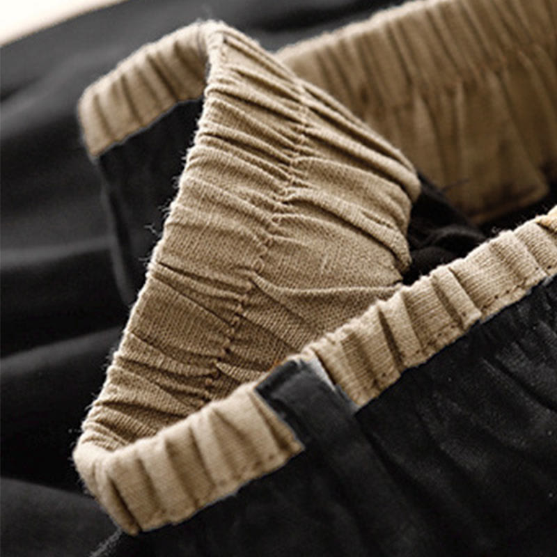 Buddha Stonesヴィンテージ カジュアル 無地 サイドスリット 伸縮性ウエスト コットンリネン レディース スカート ポケット付き - image 12