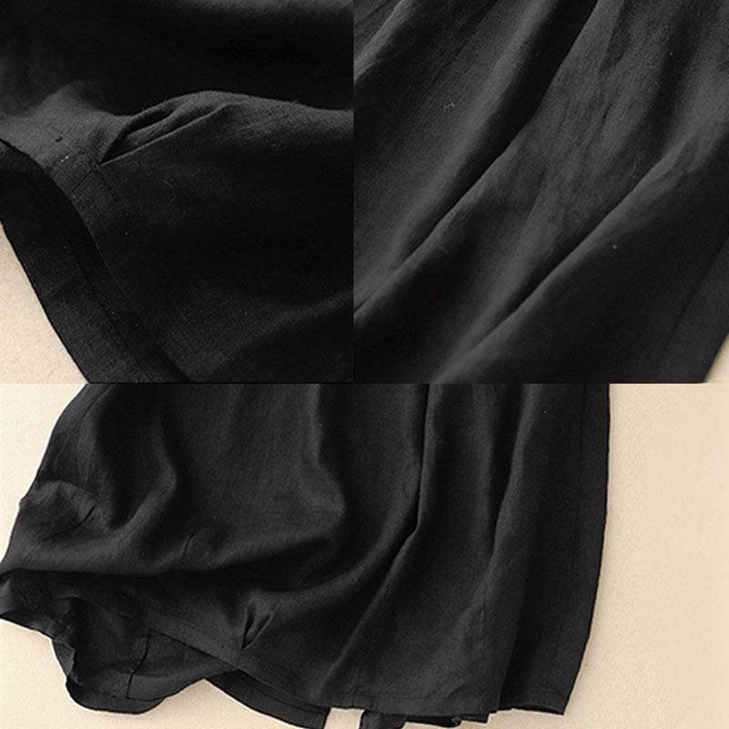 Buddha Stonesヴィンテージ カジュアル 無地 サイドスリット 伸縮性ウエスト コットンリネン レディース スカート ポケット付き - image 14