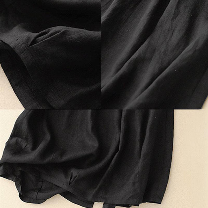 Buddha Stonesヴィンテージ カジュアル 無地 サイドスリット 伸縮性ウエスト コットンリネン レディース スカート ポケット付き - image 14