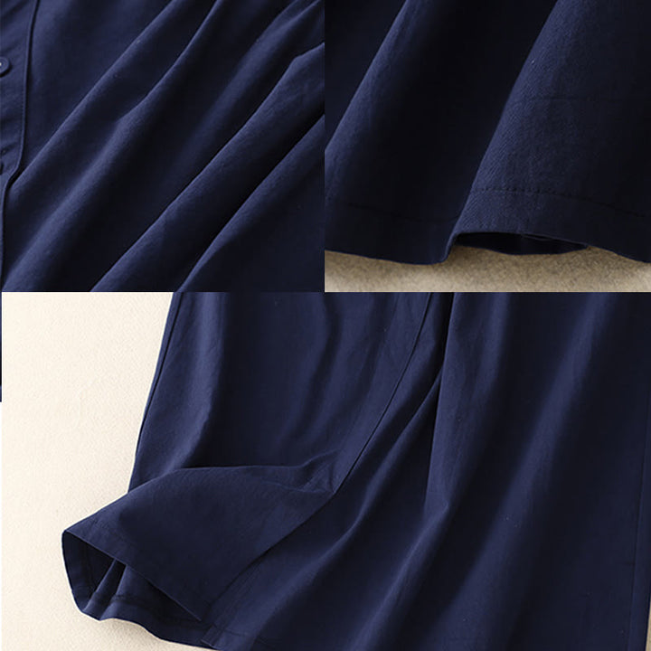 Buddha Stonesカジュアル 無地 アシンメトリー ボタンデザイン コットン レディース スカート ポケット付き - image 6