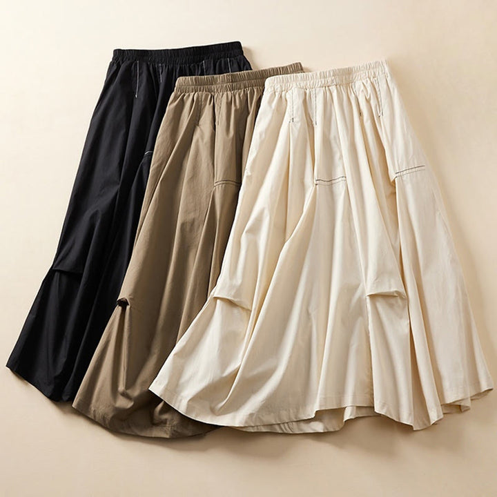 Buddha Stones夏 カジュアル 不規則デザイン レディース コットンスカート ポケット付き - image 12