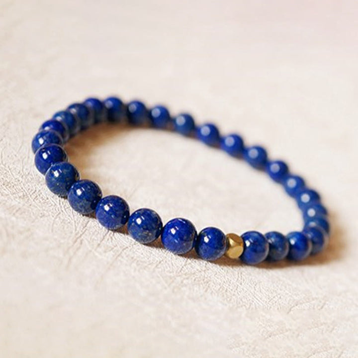 Buddha Stones4mm 極薄ラズライトビーズ セルフケアブレスレット
