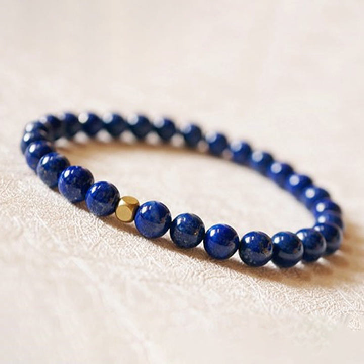 Buddha Stones4mm 極薄ラズライトビーズ セルフケアブレスレット