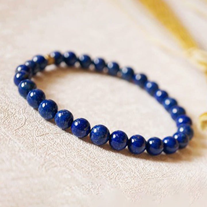Buddha Stones 4mm極細ビーズラズライト ラピスラズリ ビーズ セルフケアブレスレット - image 2
