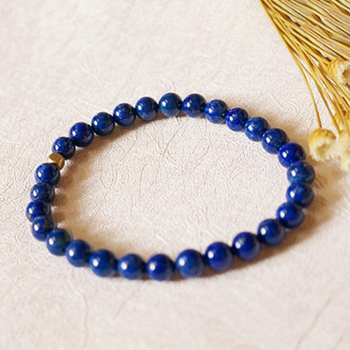 Buddha Stones4mm 極薄ラズライトビーズ セルフケアブレスレット