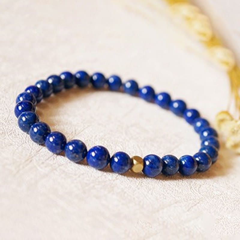 Buddha Stones4mm 極薄ラズライトビーズ セルフケアブレスレット