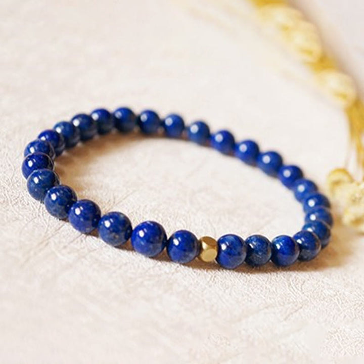 Buddha Stones4mm 極薄ラズライトビーズ セルフケアブレスレット