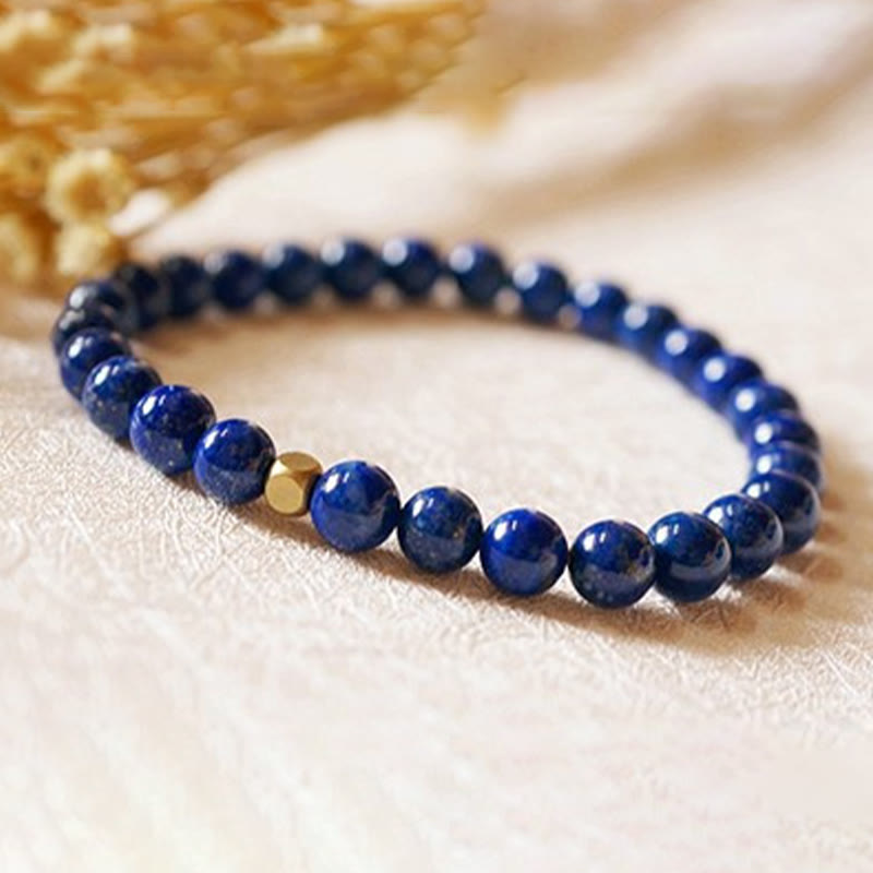Buddha Stones4mm 極薄ラズライトビーズ セルフケアブレスレット
