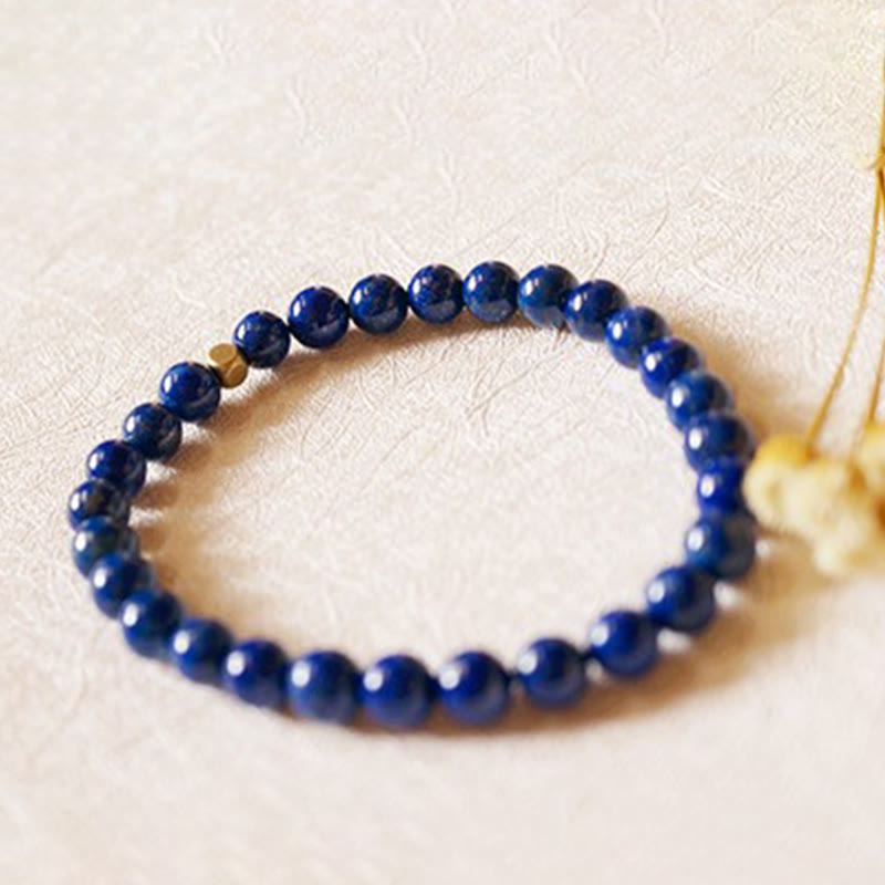Buddha Stones4mm 極薄ラズライトビーズ セルフケアブレスレット