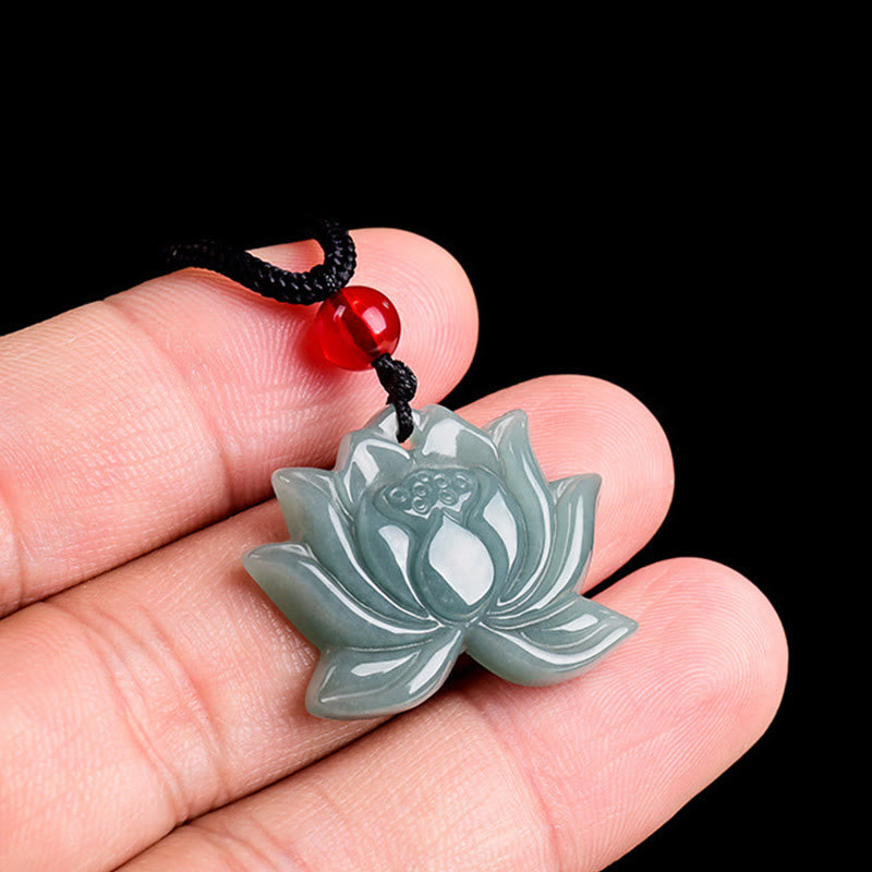 Buddha Stones蓮の花模様 彫刻 翡翠 繁栄 ネックレス ペンダント - image 10